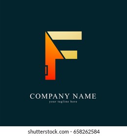 Vector Logo Combine House with Letter F . Real Estate , Property and Construction logo for Business Sign