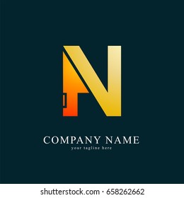 Vector Logo Combine House with Letter N . Real Estate , Property and Construction logo for Business Sign