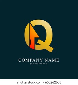 Vector Logo Combine House with Letter  Q. Real Estate , Property and Construction logo for Business Sign