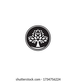 vector logo combined hand and oak tree. elegant, simple, and easy to apply in any media


