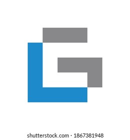 Vector logo of combined letters "L", "C" and "G" with geometric shapes.