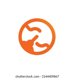 Vector logo combining pen and circle