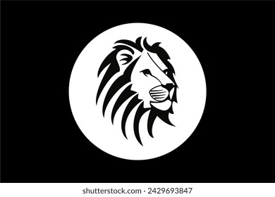 Vector Logo company Golden Lion Symbol Elegant White Background