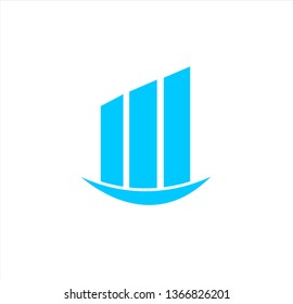 vector logo for company with graphic and chart of business corporate