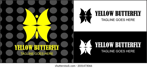 vector logo for company, group or personal, abstract logo butterfly yellow ,modern, simple template and minimalist logotype, matches the logo you want