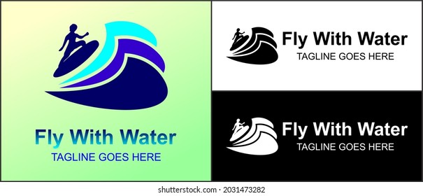 vector logo for company, group or personal, abstract logo sky water and water waves, modern, simple template and minimalist logotype, matches the logo you want