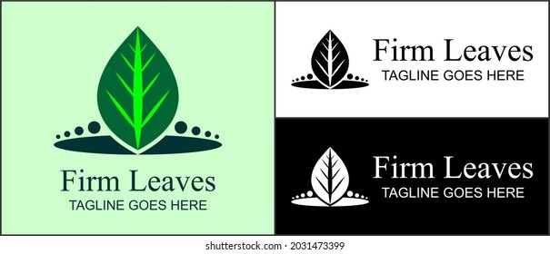 vector logo for company, group or personal, abstract logo one leaf stands and circles, modern, simple template and minimalist logotype, matches the logo you want