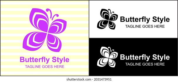 logotipo vectorial para empresa, grupo o personal, logotipo abstracto mariposa rosa, plantilla moderna, sencilla y logotipo minimalista, coincide con el logotipo que desee
