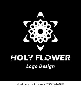 Vektorlogo für Unternehmen, Gruppen oder Personen. Logo ovale Blume, heilige weiße Blume, moderne, einfache Vorlage und minimalistisches Logo. Entspricht dem gewünschten Logo