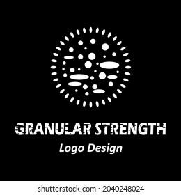 Logotipo vectorial para empresa, grupo o personal. Granulados de resistencia de elementos redondos y ovalados con logotipo, plantilla moderna, sencilla y logotipo minimalista. Coincide con el logotipo que desee