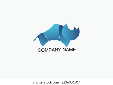 Vector logo for company with Rhino shape