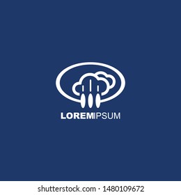 Vector logo concept for accounting or real estate company. Logo design with commercial building and chart bars. Business logo idea.
