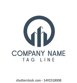 Vector logo concept for accounting or real estate company. Logo design with commercial