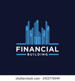 Vector Logo Concept For An Accounting Or Real Estate Company. Logo Design With Commercial Building And Business Logos