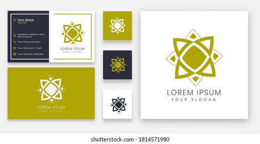 vector logo concept with business card template.