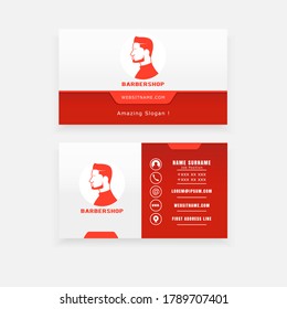 vector logo concept, business cards masculine haircut