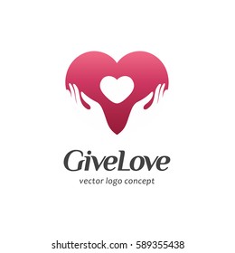 Vector logo concept for charity. Give Love