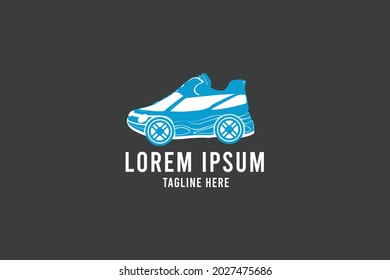 vector logo with the concept of combining cars with sneakers