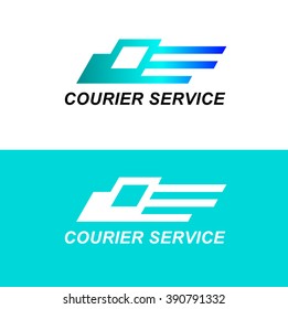  Vector logo concept for fast courier delivery design template. Abstract emblem. Delivery and shipping symbols with abstract stylized car