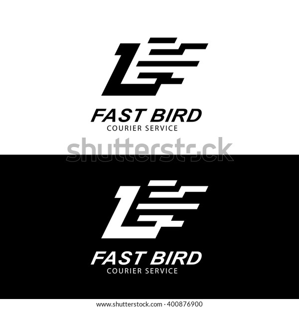  Vector logo concept for fast\
courier delivery design template. Abstract emblem. Delivery and\
shipping symbols with abstract stylized flying\
bird