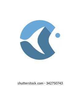 vector logo concept. fish vector illustration. tail and head. vector logo template.