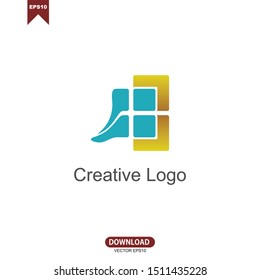 vector logo with the concept formed several colored squares
