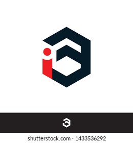 Vector logo concept illustration. Hexagon geometric polygonal logo