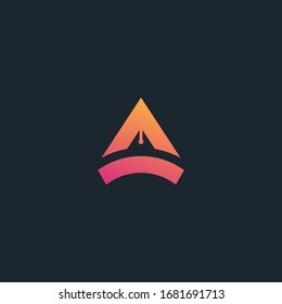 vector logo with the concept of the letter "A" which is unique, clean and modern