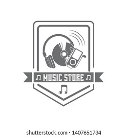 Vector logo concept for music store. Illustration for print.