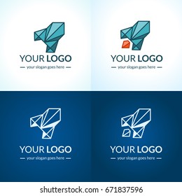 Vector logo concepts with diamond rocket