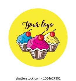 Vector logo for confectionery, sweet bakery