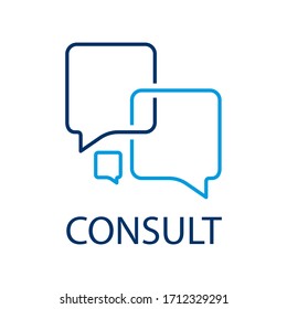 Logo vector del servicio de consultoría, chat