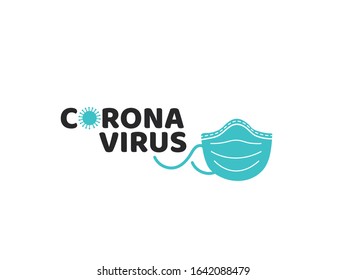 Vector logo of coronavirus with mask