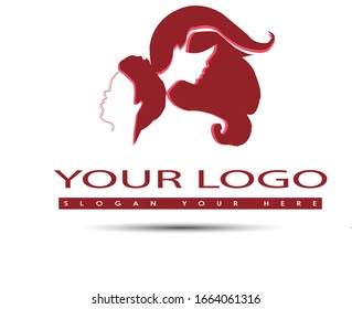 Logo der Vektorillustration. Paar Art Logo, 