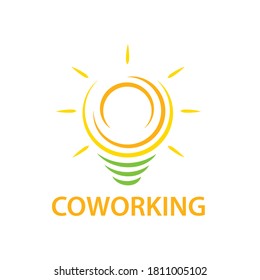 Camaradas con el logotipo de los vectores y un lugar de trabajo
