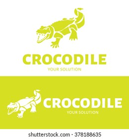 Vector logo crocodile. Brand logo in the shape of a crocodile