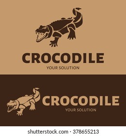 Vector logo crocodile. Brand logo in the shape of a crocodile