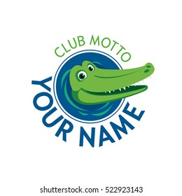 Vektorillustration Logo Krokodiler Wassertaucher