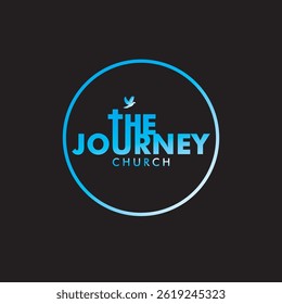 vector logo with cross symbol church journey
