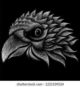 The Vector logo crow for T-shirt design or outwear.  Hunting style raven background.