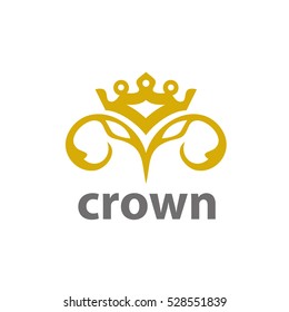 Vintage Elegant Gold Tiara Logo Illustration Stock Vector (Royalty Free ...