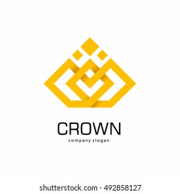 Vector logo crown design template.