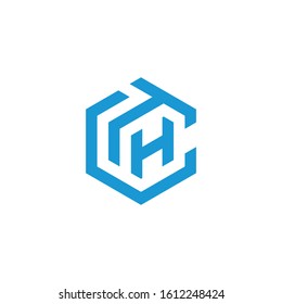 vector logo of a CT letter in blue