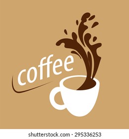 vector logo cup of coffee and splashes