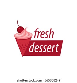 vector logo cupcake, fresh dessert