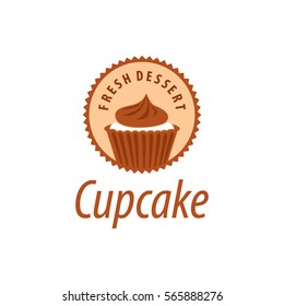 vector logo cupcake, fresh dessert