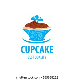 vector logo cupcake, fresh dessert