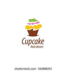 vector logo cupcake, fresh dessert