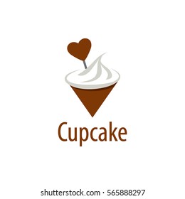 vector logo cupcake, fresh dessert