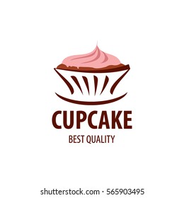 vector logo cupcake, fresh dessert